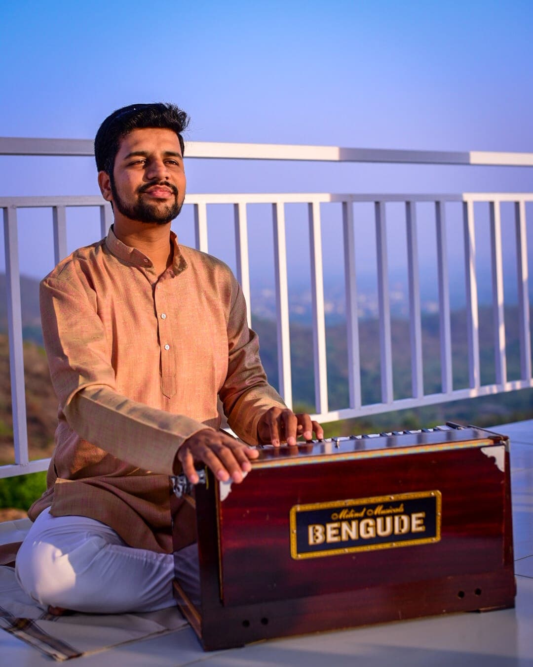 Ninad Joshi with harmonium